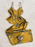 Elegant Women's Pajama Set Zebra Print V Neck Top Paired With Long Pants Comfortable 2 Piece of Casual Home Wear Pajamas