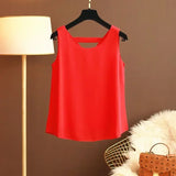 Star with The Same Halter Chiffon Vest Women's Loose Top Summer New Wear Outside with Sleeveless Short Bottom Shirt MOYISU L-5XL