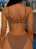 S - XL Asymmetric Wrinkled Hollow Out Bikini Women Swimwear Female Swimsuit Two-pieces Bikini Set Bather Bathing Suit Swim Lady