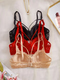 3Pcs Sexy Lace Women's Bra Crisscross Straps Underwire Push-Up Bralette Thin Soft Fashion Lingerie