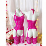 1PC Women Sexy Fishnet Beach Cover Up Hollow Out Bodycon Bodysuit See Through Summer Swimwear