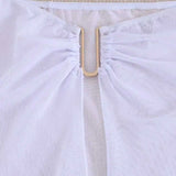 Vintage White Mesh Long Skirt 3 Piece Bikini Set 2026 Swimwear Women Metal Starfish Hollow Out Push Up Bra High Waist Swimsuit