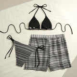 2026 Triangle String Bikinis Women 3 Pieces Swimwear Female Sexy Padded Swimsuit Bathers Bathing Swimming Swim Suit Beachwear