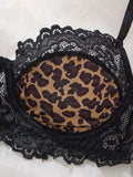 Black Leopard Print Sexy Lingerie Set - See-Through Bra Set - Fashionable Women's Lingerie-Exquisite Intimate Underwear ZA825182