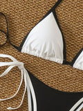Sexy White Black Patchwork Micro Bikini Women Halter Push Up Bra Bandage Thong Swimsuit 2026 Bathing Suit Holiday Pool Swimwear