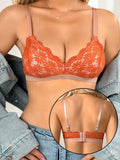 Women Lace Bralette Wireless With Padded Triangle Cup Comfortable Underwire-Free Lingerie Bra for Daily Home Light Sports MR2953