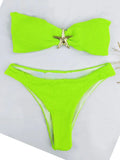 2026 Bandeau Bikinis Starfish Swimsuit Women Sexy Padded Swimwear Female Solid Beachwear Bathers Bathing Swimming Swim Suit