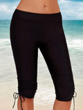 2026 Black Swimsuit Pants Sporty long Knee Drawstring Swimwear Women Bathers Bathing Swimming Swim Suit Female Beachwear XXL
