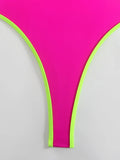 sexy backless pathcwork bikinis one piece swimsuit bikini thong swimsuit Swimwear Biquini conjunto de bikini tankini beachwear