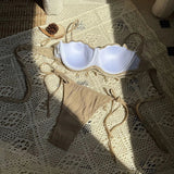 New Shell Scalloped Ribbed Underwired Bikini Female Swimsuit Women Swimwear Two-Pieces Bikini Set Bather Bathing Suit Swim V6498