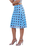 Women's Dots Print Mesh Midi Skirts Vintage Low Waist A-Line Skirts Loose Fit Flowy Skirts Summer Daily Casual Streetwear
