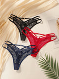 3-pack fashionable multi-color lace thong sexy Lingerie lightweight and easy to clean women's underwear C937