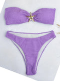 2026 Bandeau Bikinis Starfish Swimsuit Women Sexy Padded Swimwear Female Solid Beachwear Bathers Bathing Swimming Swim Suit