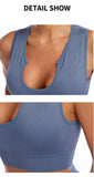New Sports Bra Women Sexy Deep U-neck Push Up Gym Jogging Yoga Fitness Shockproof Vest Crop Tops Female Sport Bras Set for Women