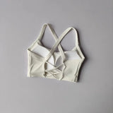 Women's Cross Strap Yoga Sports Bra Shock-Absorbing Slimming Waist Camisole Vest Integrated Fitness Bra for Yoga