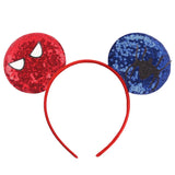 Disney Festival Party Cosplay Mouse Ears Headband 3.3" Ears Glitter Hairband Without Bow For Boys DIY Cartoon Hair Accessories