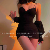 Slip Sweet Mini Dress Tank V Neck Babes Backless Bare Ass Cosplay House Fairy Sweet Korean Women Tops 2022 Summer P7M8