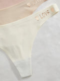 8PCS Seamless Underwear Letter Waistband Women's Panties Soft Girls Brief Sexy Lingeries Thong Solid Panty Female Intimate
