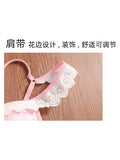 MOYISU Rhinestone Lace Corset Bra Set Pink Halter Bustier Slim-Fit Waist Trainer Sexy Lingerie for Women Party Wedding Outerwear
