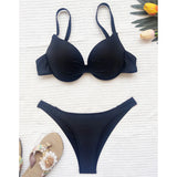 Sexy Underwired Bra Cup High Leg Cut Bikini Women Swimwear Female Swimsuit Two-Pieces Bikini Set Bather Bathing Suit Swim V3151