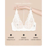 Sexy French Lace Strapless Bralette Summer Slimming Backless Front Button Adjustable Straps Pure Comfort S-XL MOYISU Sexy Tushy