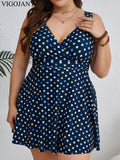 VigoJany 2026 Sexy Print 2 Piece Plus Size Tankini Set Women Strapped Curvy Dress Swimsuit Brazilian Beach Lady Big Bathing Suit
