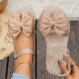 Flat Sandals Fashion Beach Slippers Outdoor Bow Tie Flat Shoes Home Women Anti-slip Trend Sandals Lightweight Sandals