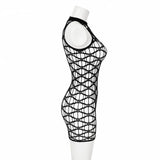 Sexy Cover Up Hollow Out Fishnet Dress without Inside Bikini Sets Summer Holiday Elastic Mini Bodycon Black Dress Free Size