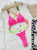2026 New Sexy One Piece Swimsuit Swimwear Women Solid Patchwork Corss Straps Bathing Suit Beachwear Thong Maillot De Bain Femme