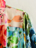 Foridol Floral Boho Tie Dyed Summer Long Sleeve Romper Playsuit Overall Beach Button Shirt Spring Wide Leg Romper Jumpsuit