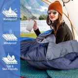 All Season Cotton Sleeping Bag With Compression Sack For Outdoor Camping