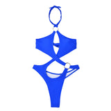 Sexy Cross Ring Halter Bandage Hollow Swimsuit One Piece Bikinis 2024 Women Thong Swimsuit Female Bathing Suit Swimwear Biquini