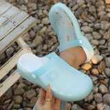 Jelly Color Platform Clogs Sandals Women 2026 Summer Thick Bottom Non Slip Beach Sandles Woman Breathable Slip On Garden Shoes