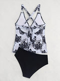 2026 Printed Leaves Tankini Two Pieces Swimwear Female Padded Swimsuit Women Bathers Bathing Swimming Swim Suit Beachwear