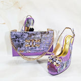 doershow Charming Shoes And Bag Matching Set With black Hot Selling Women Italian Shoes And Bag Set For Party Wedding!  HN1-1