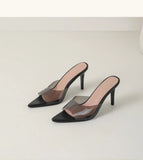 Ladies High-heeled  Beach Slippers Shoes Fashion Pointed Sexy Candy Color Patent Leather Open Toes Sandals Big Size 35-43 New