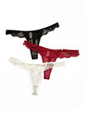 3 pairs of multi colored lace low waisted thongs sexy and hip lifting thongs, women's underwear C2770