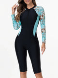 2026 Zipper Slim Swimsuit Women Long Sleeve & Knee One Piece Swimwear Female Bather Bathing Swimming Swim Surf Suit Beachwear