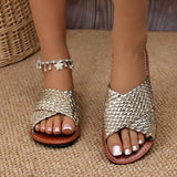 Cross Straps Wedge Sandals Women 2026 Summer Casual Light Outdoor Slippers Woman PlusAnti Slip Beach Shoes