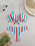 High Waist Bikini 2026 Women Strappy Swimsuit Sexy Striped Swimwear Female Bathers Bathing Swimming Swim Suit Summer Beachwear