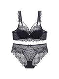 MOYISU Minimizer Bra French Lace for Large Bust, Anti Sagging Full Coverage Push Up Underwire Set, Sensuous Women Sexy Bra & Set