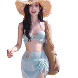 New Sexy Bikini Swimsuit for Women, Covering Flesh and Slimming, High-end Feeling, Spicy Girl Beach Vacation Three Piece Set