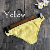 S - XL 9 Colors Crochet Knitted Bikini Bottom Swim Brief Women Swimwear Female Bather Brazilian Tanga Panties Underwear V4195