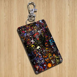 2026 A-FnafS oppression Rectangle ID Card Case Keychain Access Card Bag Key Tag Ring Leather Card Holder Key Ring Access