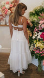 Foridol Strapless Yellow White Summer Dress for Women Elegant Holiday Beach Boho Maxi Long Sundress Backless Sexy Party Vestidos