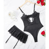 Lenceria Mujer Sexy Push Up Bras Sexy Outfits Bra Panties Set G-string Garter Belt Lenceria Set Lace Dress Women's Intimates