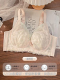 Plus Size Wireless Bra Women Summer Thin Minimizer Large Bust Support Side Coverage Anti Sagging Adjustable Straps Comfort White