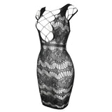 Women Sexy Fishnet  Cover Up, Sheer Bodycon Sleepwear See Through Beachwear Without Bikini
