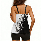 2026 Printed Tankini High Waist Strappy Swimsuit Women Two Pieces Swimwear Female Bathers Swimming Bathing Swimming Swim Suit