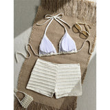 Sequins Starfish Halter High Waist Bikini Female Swimsuit Women Swimwear Two-Pieces Bikini Set Bather Bathing Suit Swim V8215
